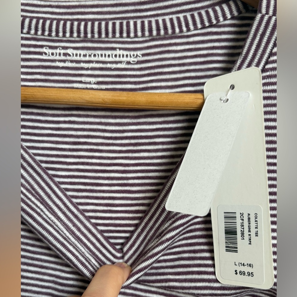 NWT Soft Surroundings / Striped Long Sleeve Top / L - Picture 2 of 4